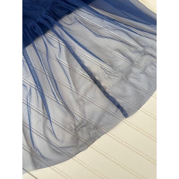 NWT Lulus Chic Spectacle Navy 3D Applique Strapless Maxi Dress Strapless Size S - Picture 9 of 10